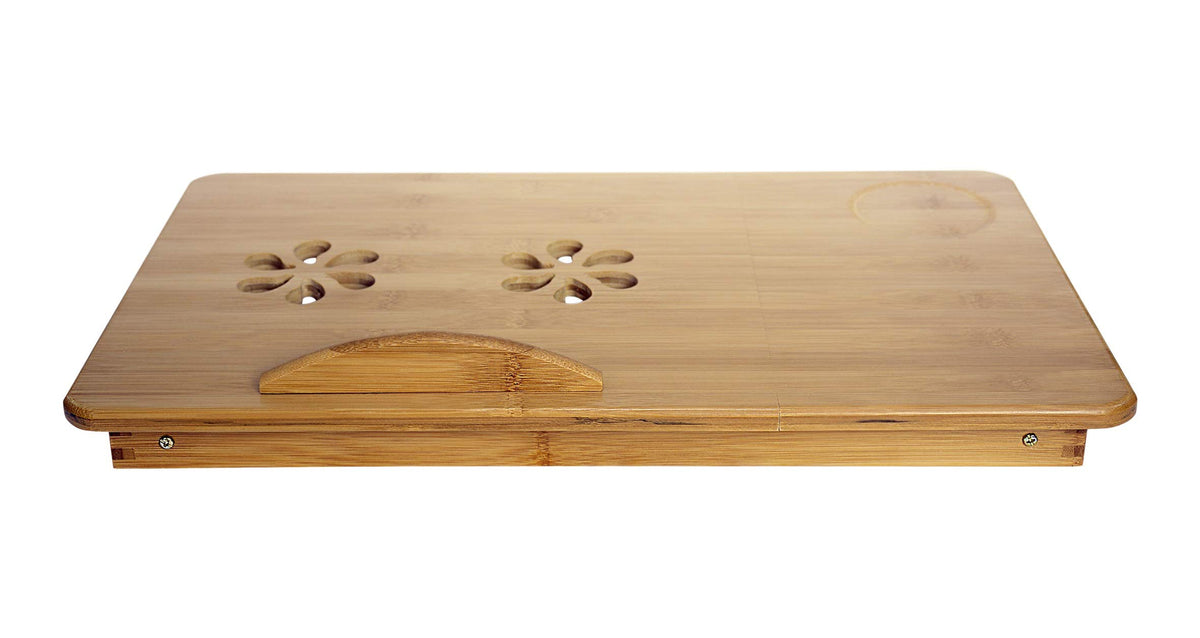 Living Today Lapdesk Bamboo Portable Work Station With Vents NEW