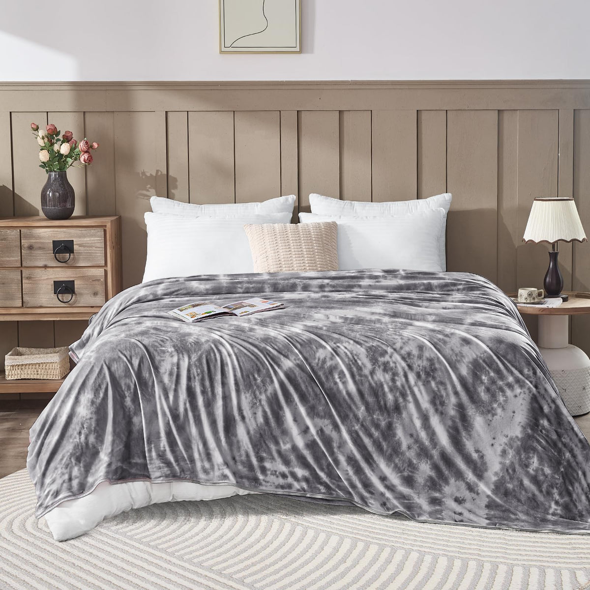 BOMOVA Cooling Throws Blanket Queen Grey 228×228cm - Heat Absorbing NEW