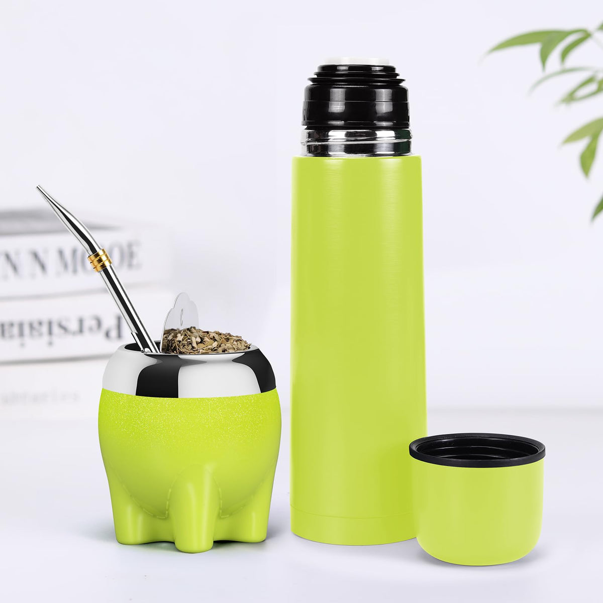 Cuopru Yellow Elephant  Dundun Yerba Mate Cup 5 in 1 Tea Cup 5.4oz Stainless NEW