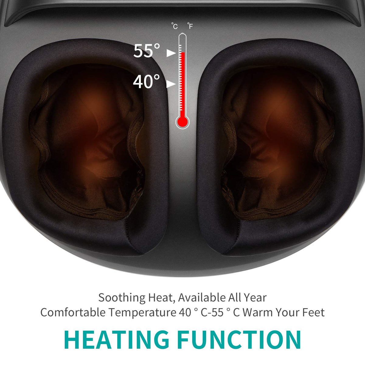 Nekteck Black Foot Massager Machine with Heat Shiatsu Deep Kneading NEW