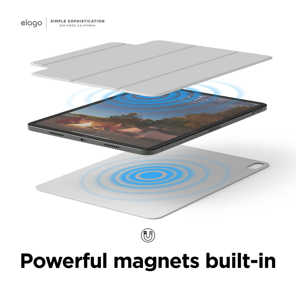 elago Magnetic Cases Case for iPad Air 11 & Pro Light Grey NEW