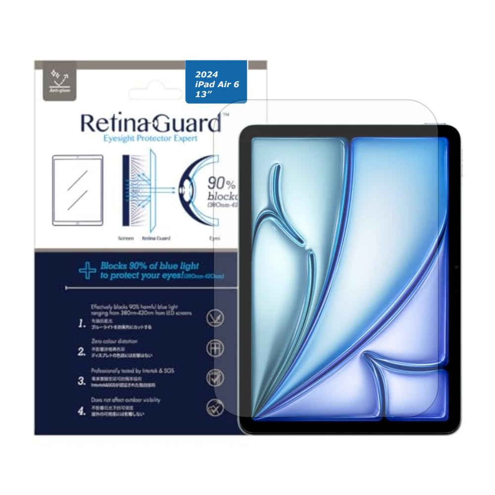 RetinaGuard Anti-Glare Blue Light Screen Protector for 13" 2024 iPad Air 6 NEW