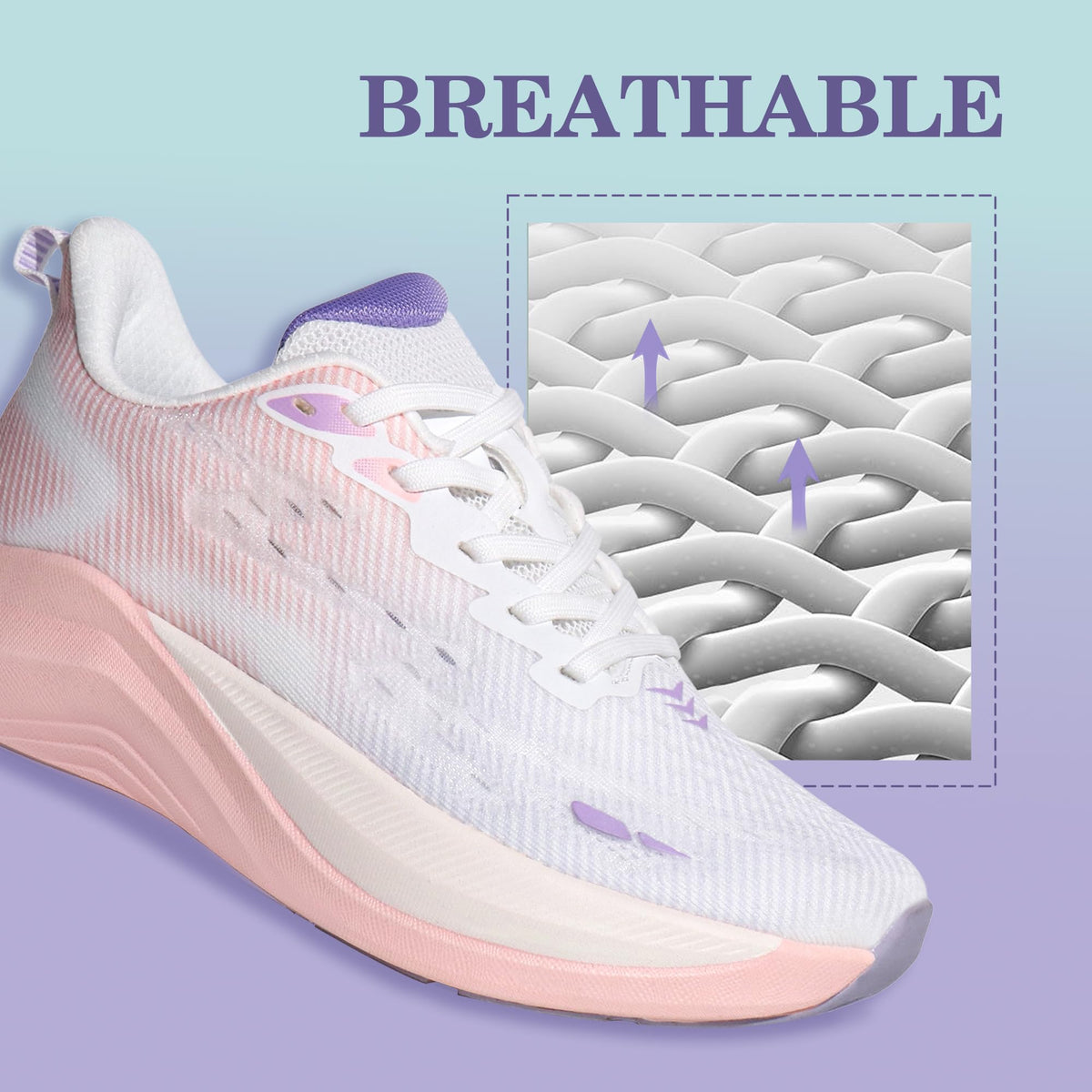 Hawkwell Cloud Zero Active Cushion Breathable Walking Sneakers White US 5 NEW