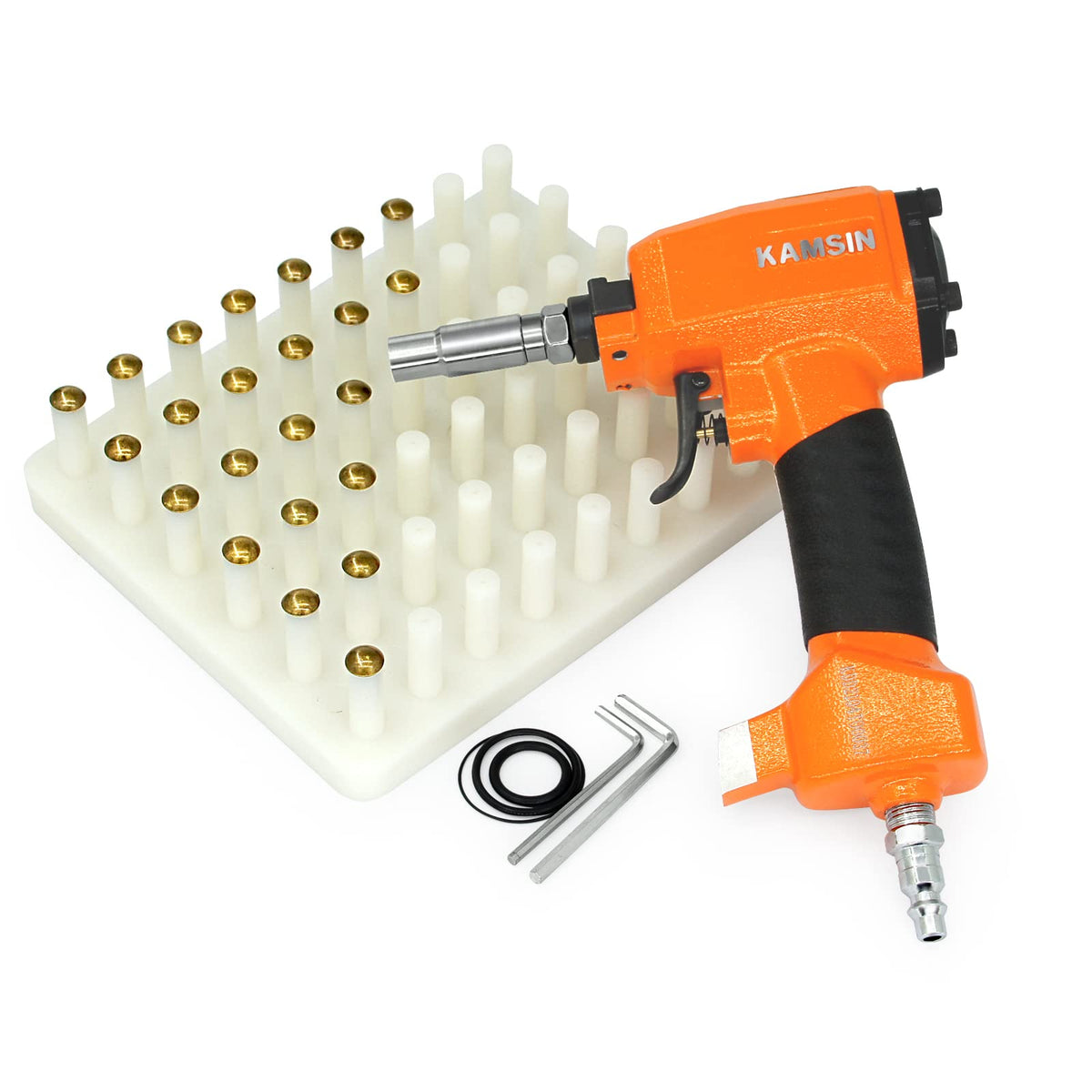 KIMSIN Pneumatic Finish Nailer Upholstery Tool Alloy Steel Orange NEW