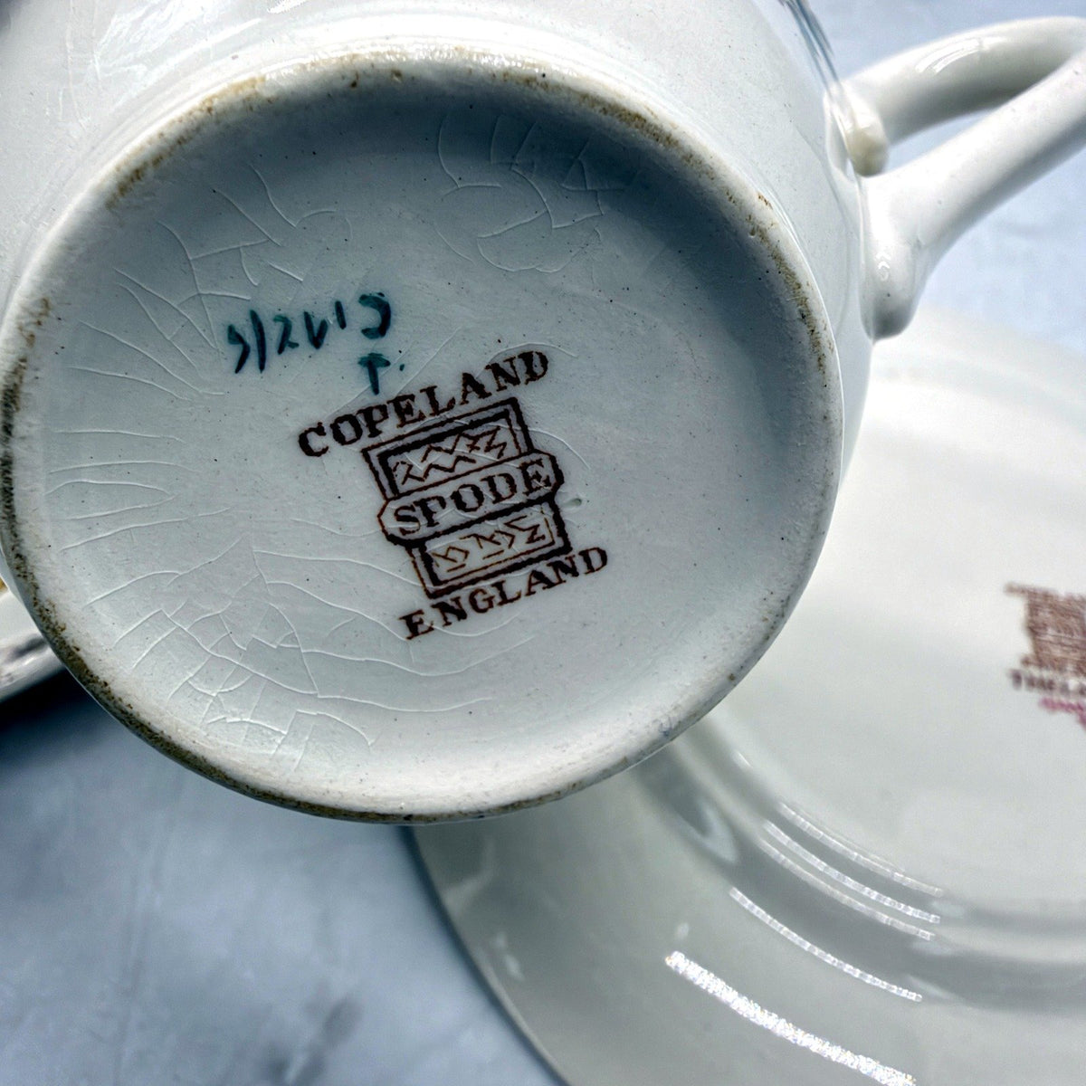 VINTAGE Copeland Spode Thelma White Floral Teacup and Saucer Set 3 Piece