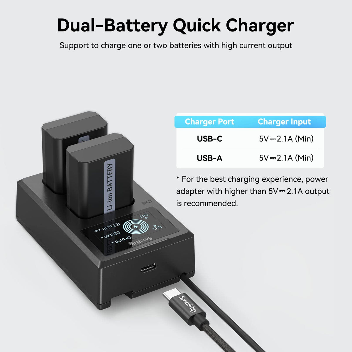 SmallRig NP-FW50 Battery Charger Set Black Camera Power Supply Kit NEW