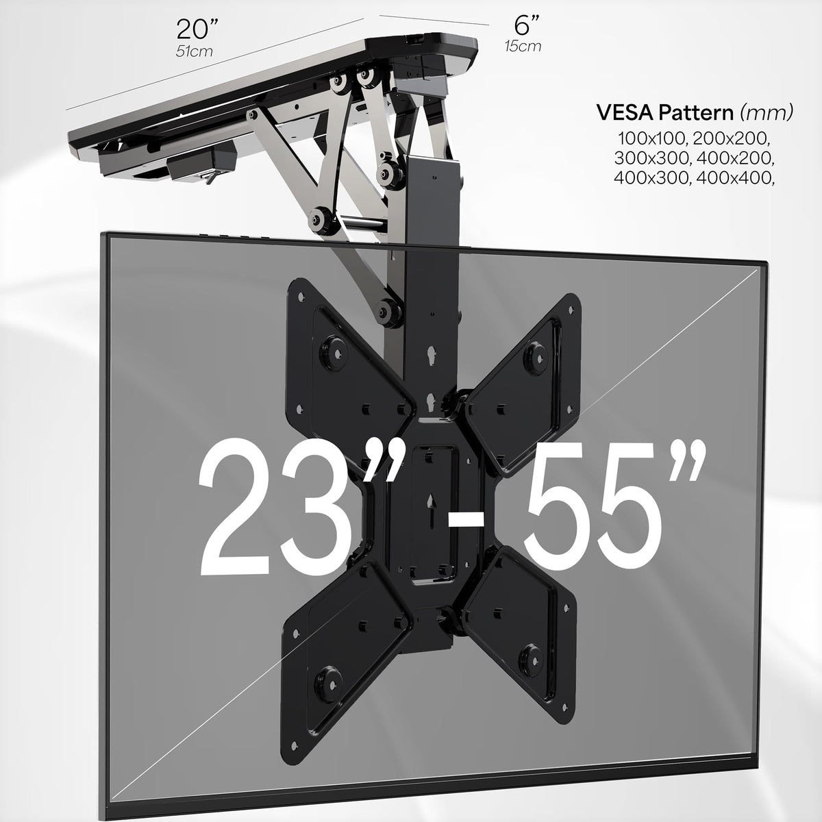VIVO Electric Motorized Ceiling TV Mount Flip Down 23-55" Black NEW