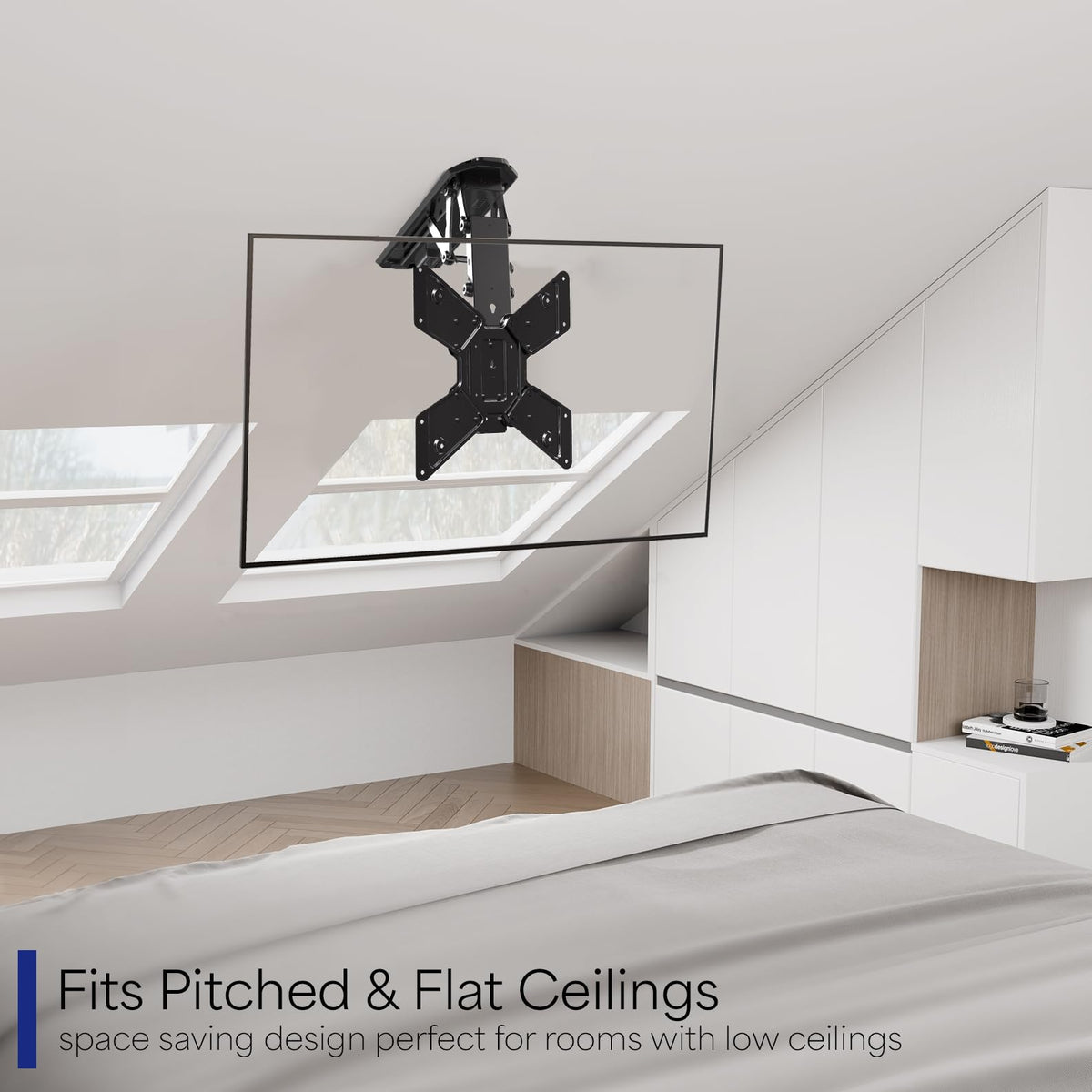 VIVO Electric Motorized Ceiling TV Mount Flip Down 23-55" Black NEW