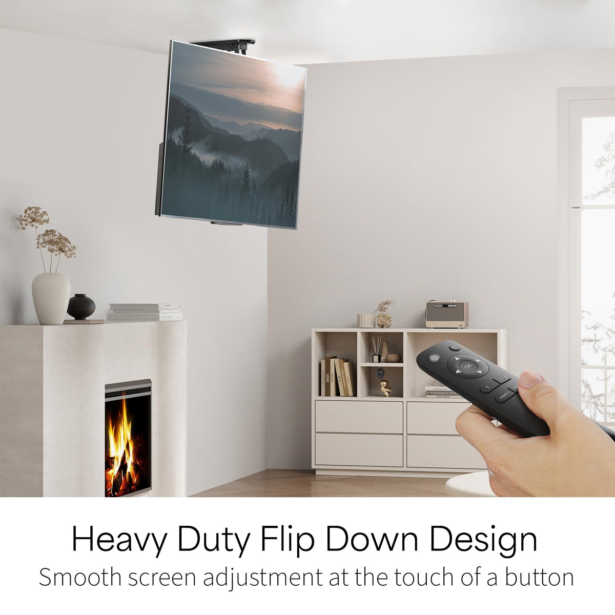 VIVO Electric Motorized Ceiling TV Mount Flip Down 23-55" Black NEW