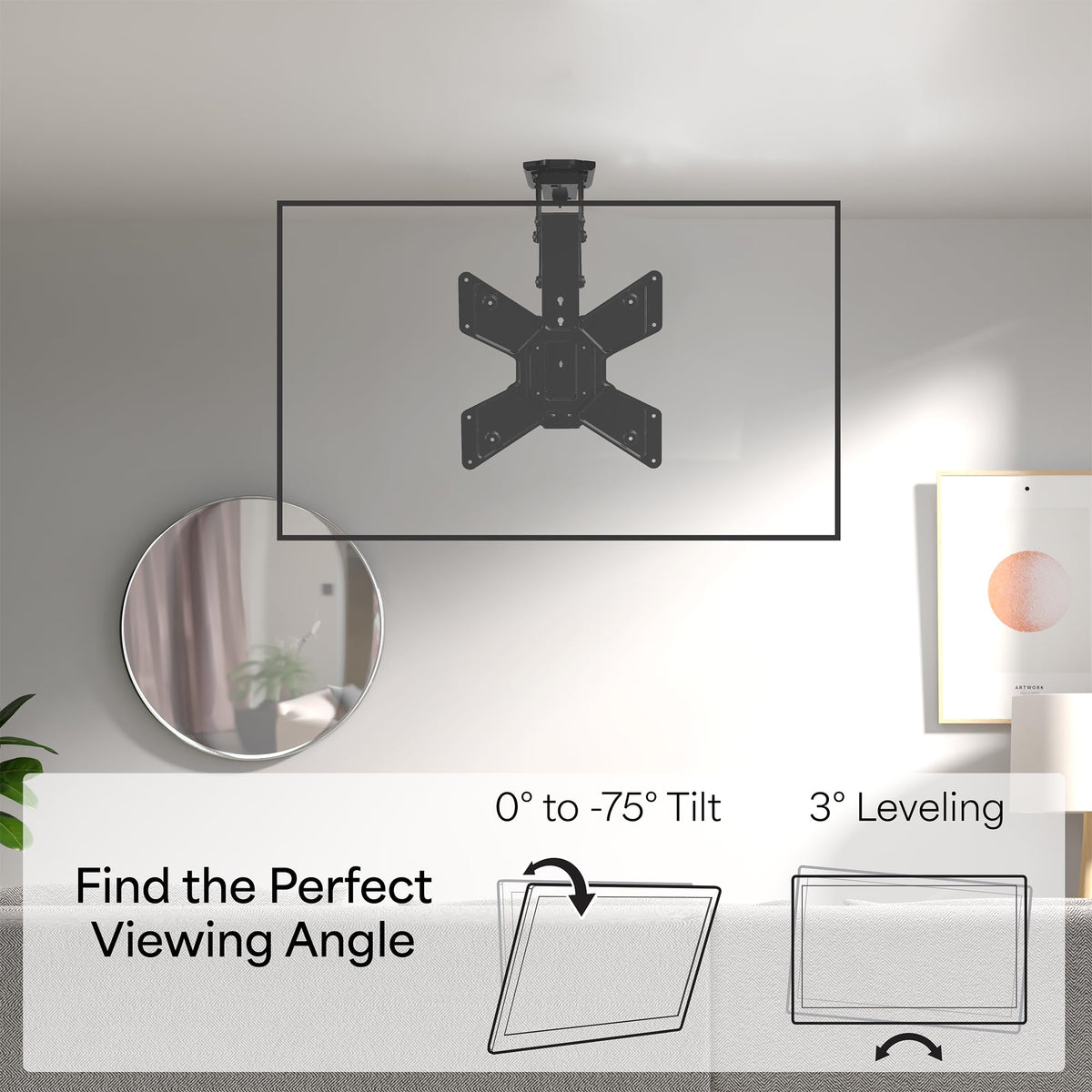 VIVO Electric Motorized Ceiling TV Mount Flip Down 23-55" Black NEW