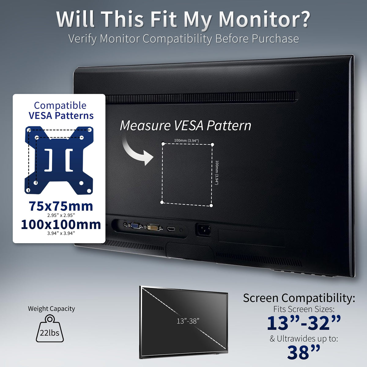 VIVO Black Single Monitor Arm Desk Mount for Screens up to 32 DEMO