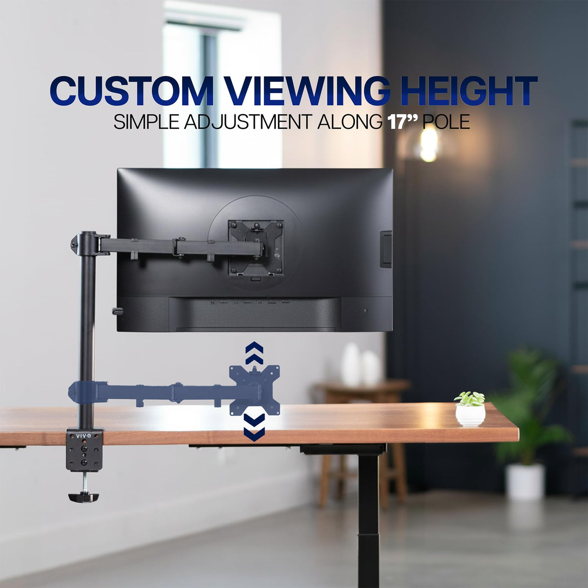 VIVO Black Single Monitor Arm Desk Mount for Screens up to 32 DEMO