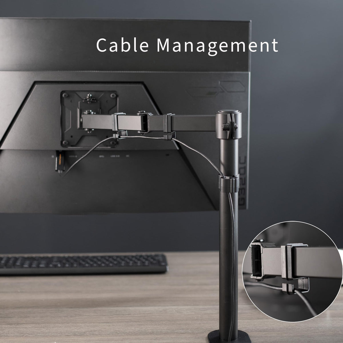 VIVO Black Single Monitor Arm Desk Mount for Screens up to 32 DEMO