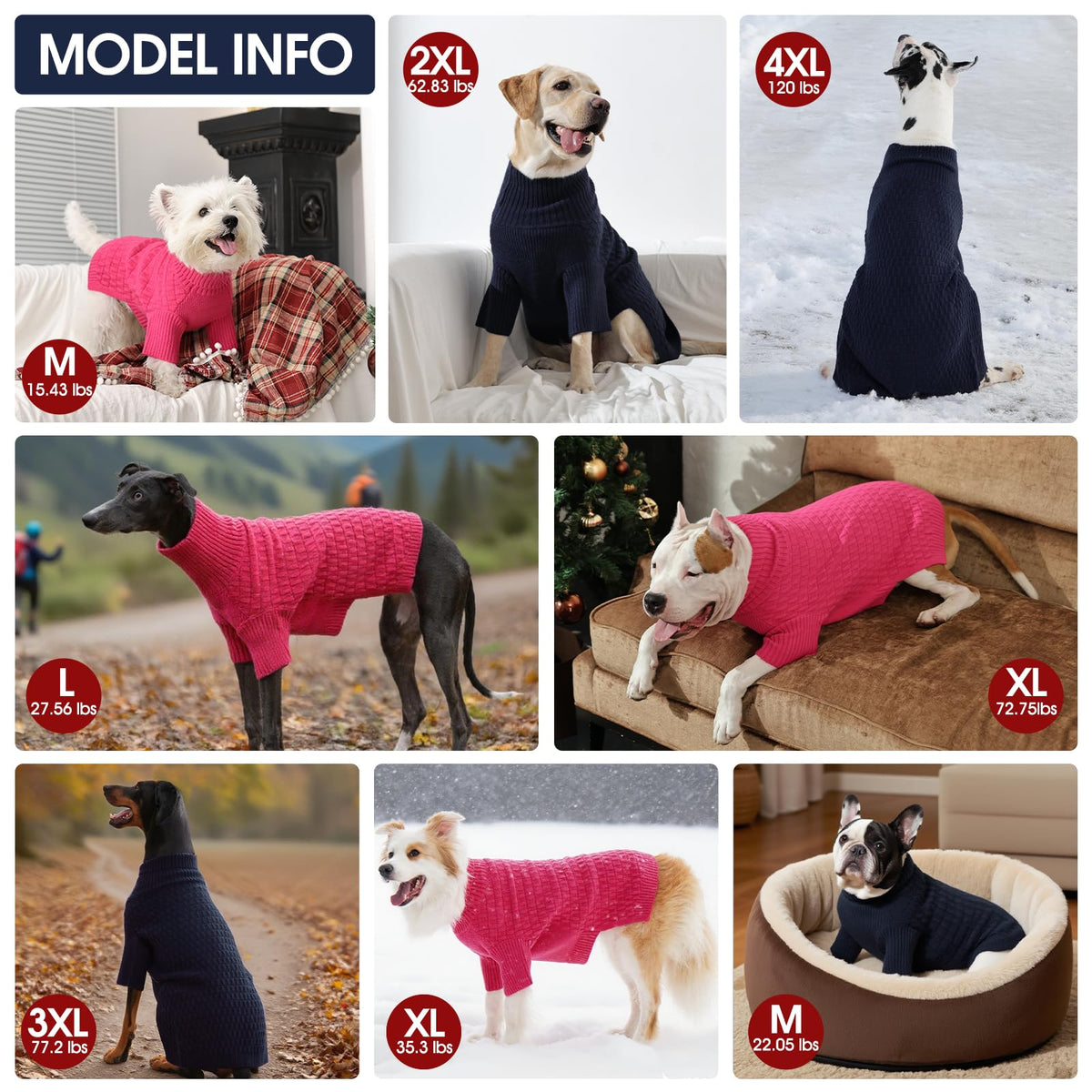 IECOii Warm Knit Jumper Rose Pink Cozy Pet Animal Sweater XXXX-Large NEW