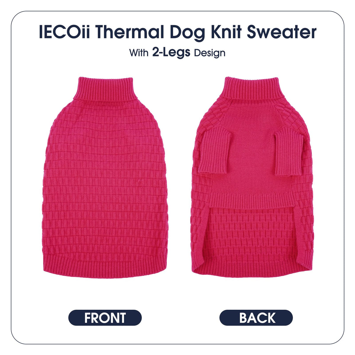 IECOii Warm Knit Jumper Rose Pink Cozy Pet Animal Sweater XXXX-Large NEW