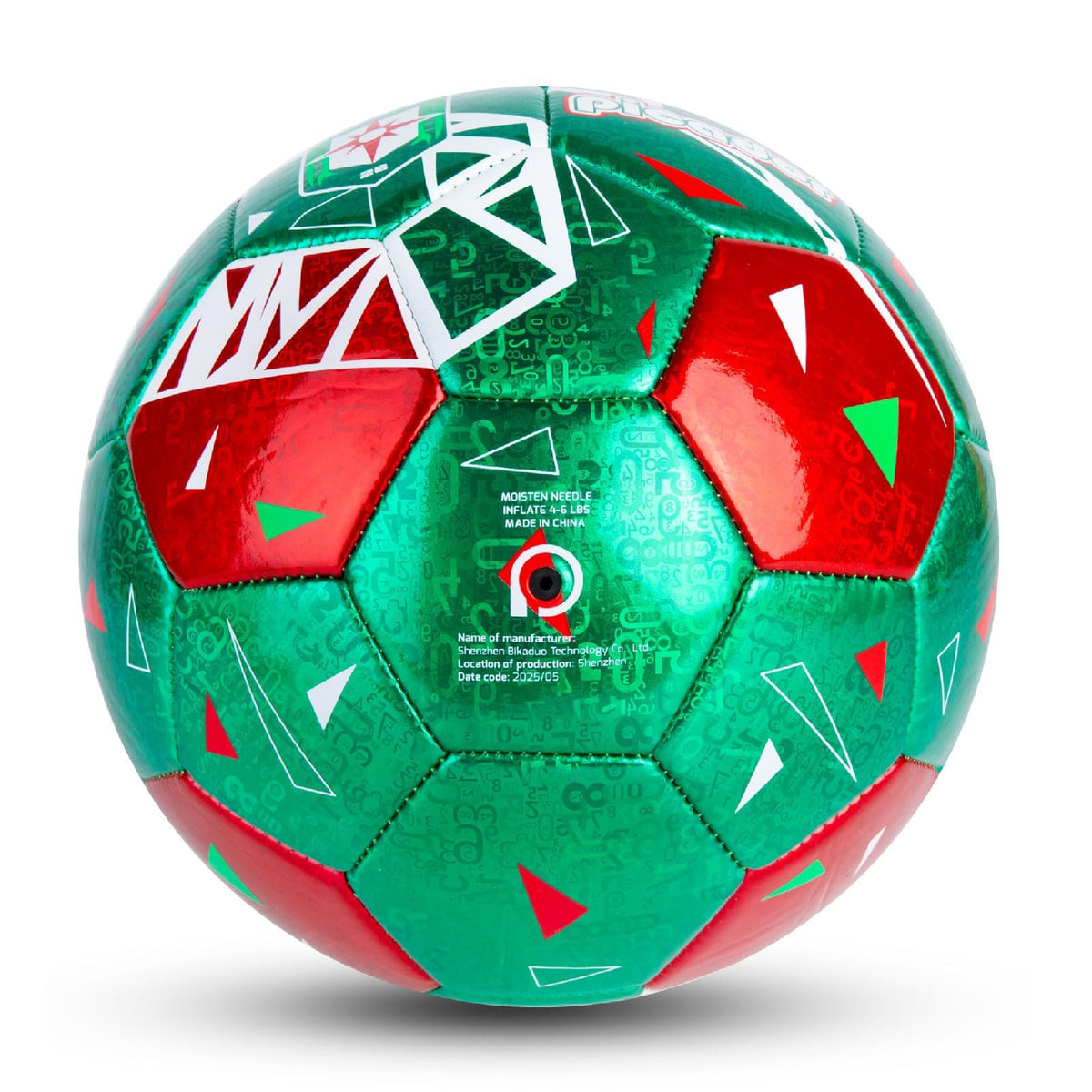 PP PICADOR Size 4 Soccer Ball Metallic Red/Green Laser Training & Pump NEW