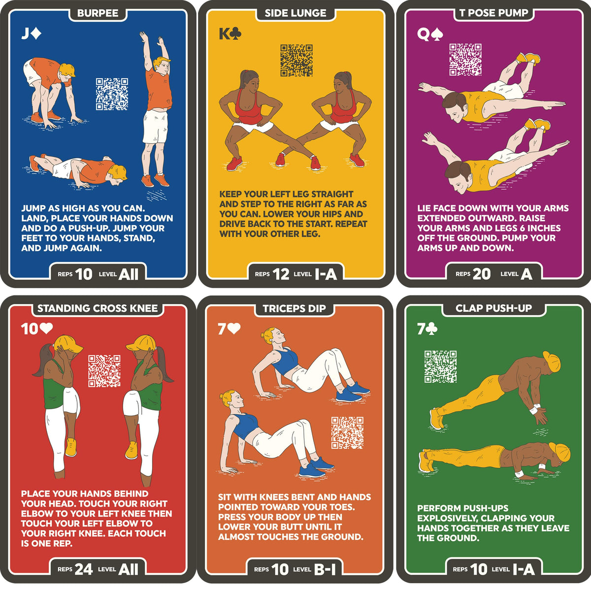 Stack 52 Piccolo 55 Card Bodyweight Exercise Fitness Workout Deck Size NEW
