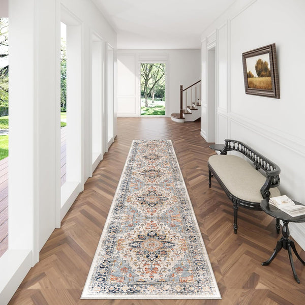 UZU Vintage Runners Boho Non-Slip Washable Hallway Runner Rug 80x400cm NEW