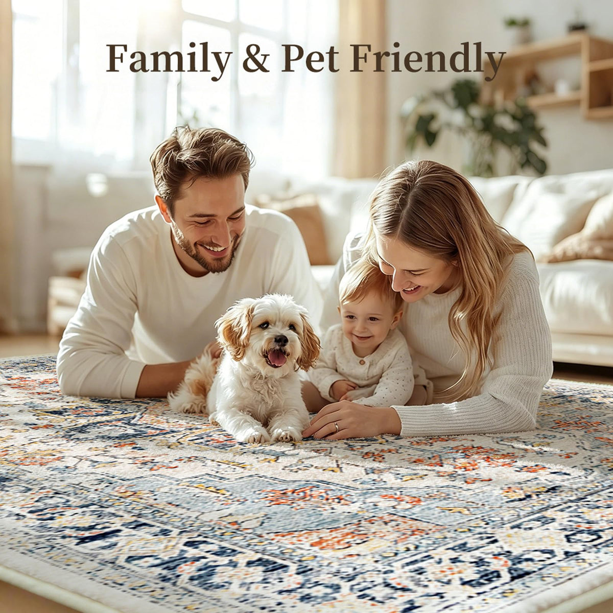 UZU Vintage Runners Boho Non-Slip Washable Hallway Runner Rug 80x400cm NEW