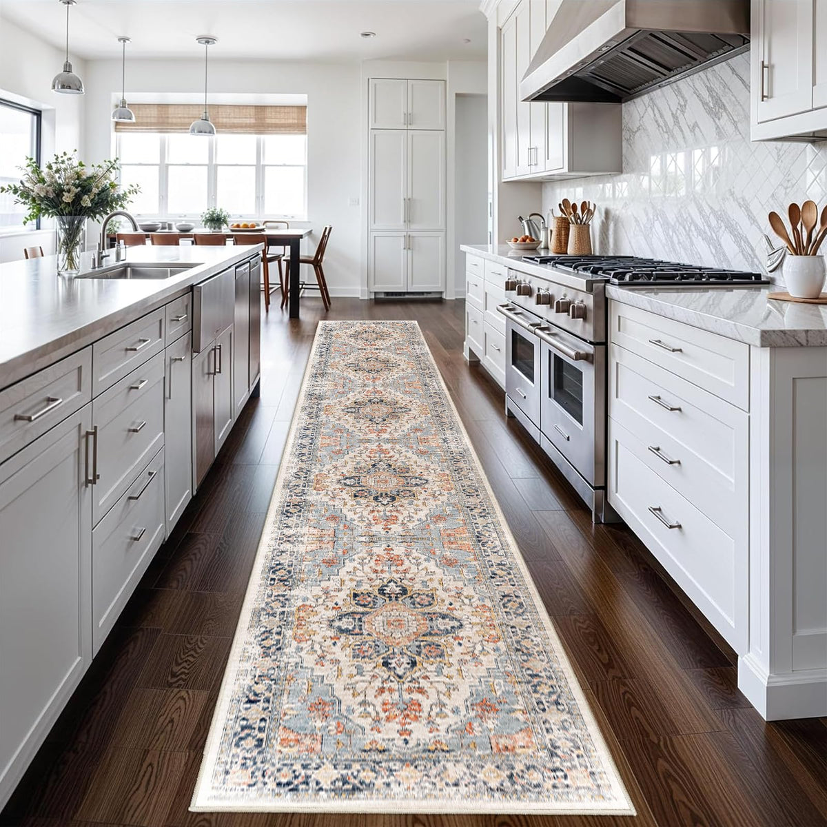 UZU Vintage Runners Boho Non-Slip Washable Hallway Runner Rug 80x400cm NEW