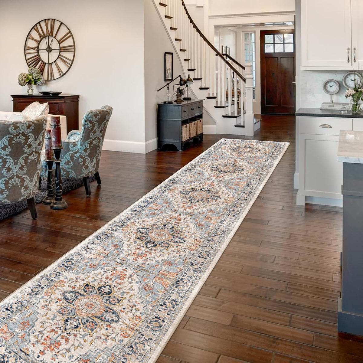 UZU Vintage Runners Boho Non-Slip Washable Hallway Runner Rug 80x400cm NEW