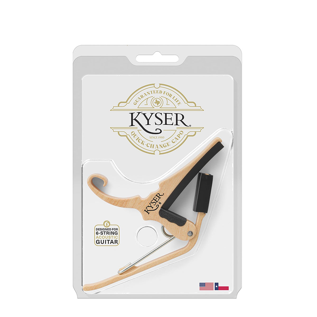 Kyser Quick-Change Capotastos Capo 6-String Acoustic Guitar - Maple Wood NEW