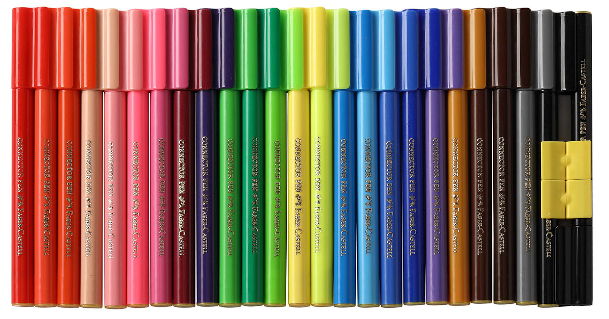 Faber-Castell Connector Pens Pen Set 25 Pack Multicolor Markers DEMO