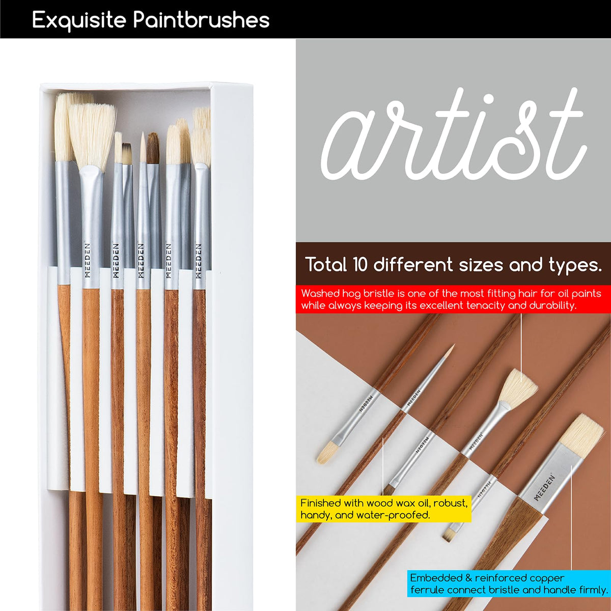 MEEDEN Art Easels Oil Painting Kit 37Pcs All-in-One Easel Box Artist Set NEW