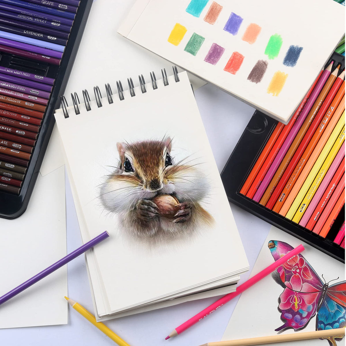 KALOUR 180 Colored Pencils Set - Artist Quality Soft Core Pigment NEW