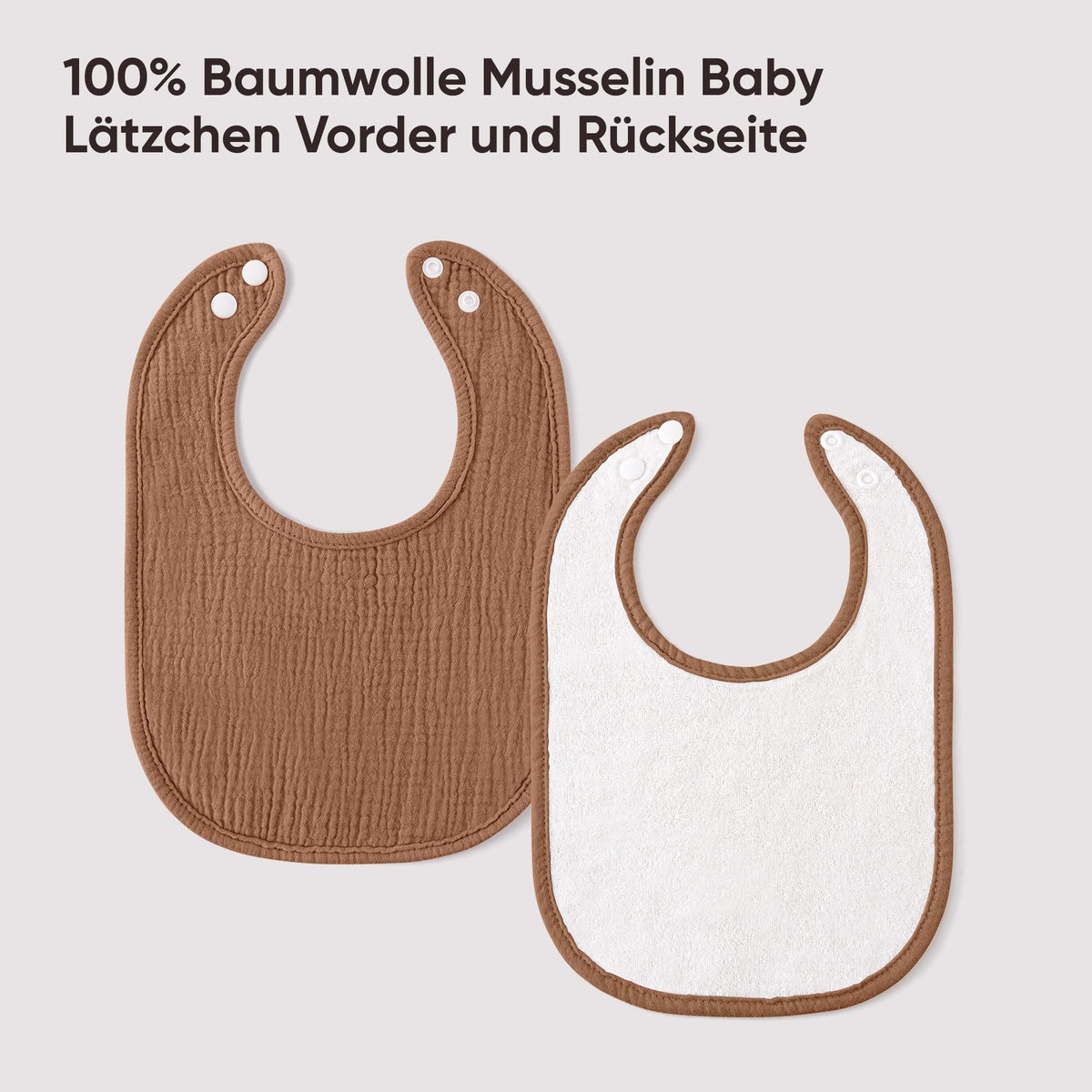 Bearmoss Muslin Dribble Drooling Bibs 8 Pack Pink Brown Tones One Size NEW