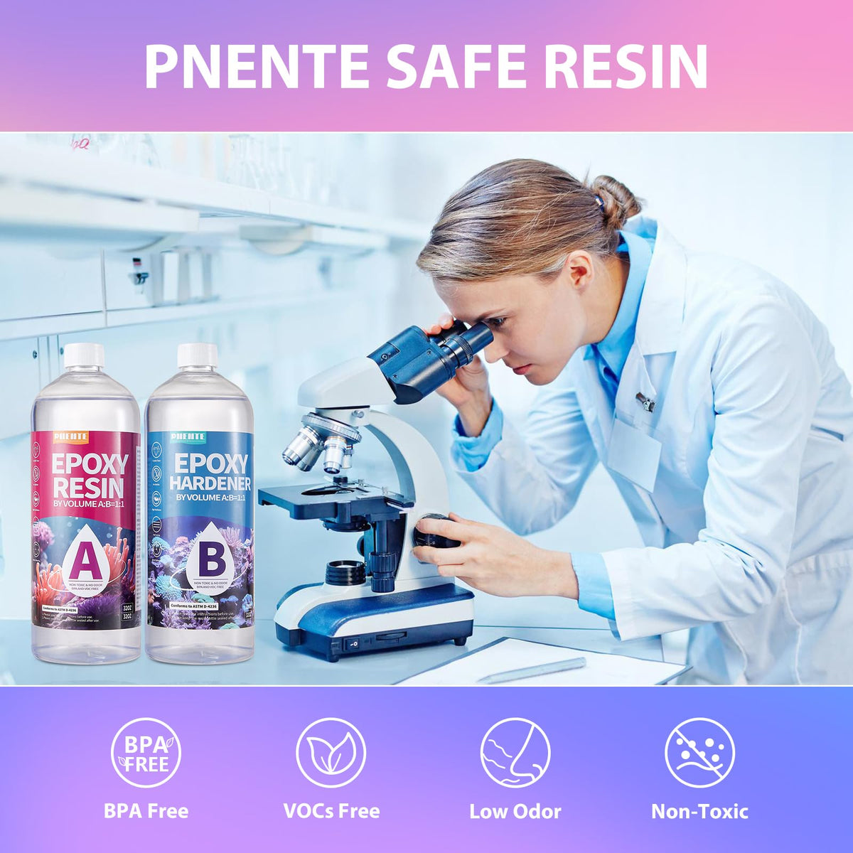 Pnente Clear Epoxy Resin 64oz - Self Leveling No Yellowing Arts & Craft NEW