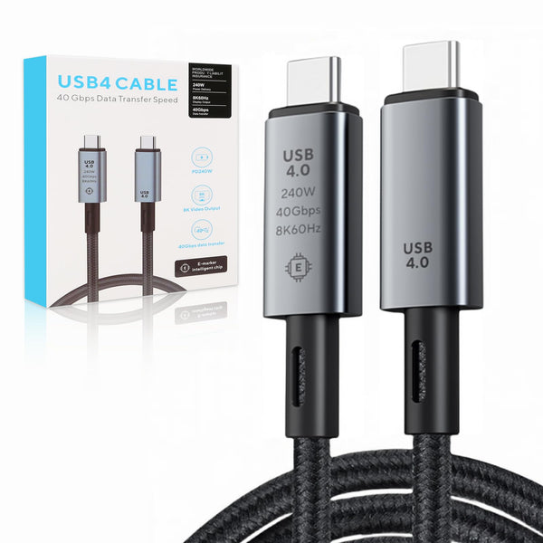 Fourmor USB USB Cables C to Thunderbolt 4 Cable 8K@60Hz Black 100cm NEW