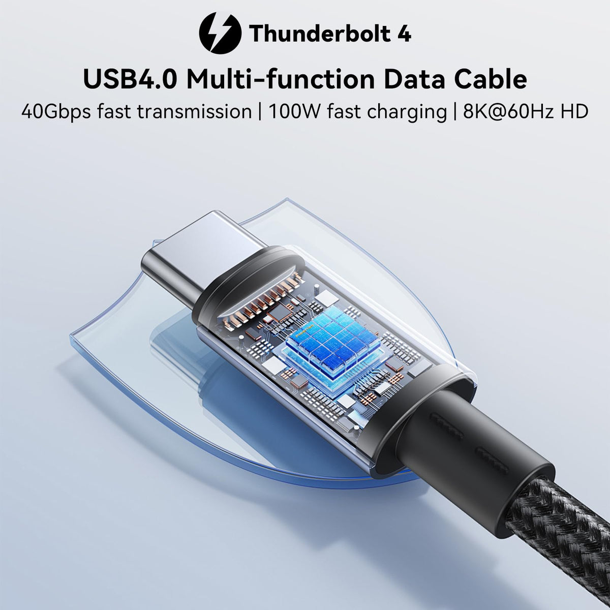 Fourmor USB USB Cables C to Thunderbolt 4 Cable 8K@60Hz Black 100cm NEW