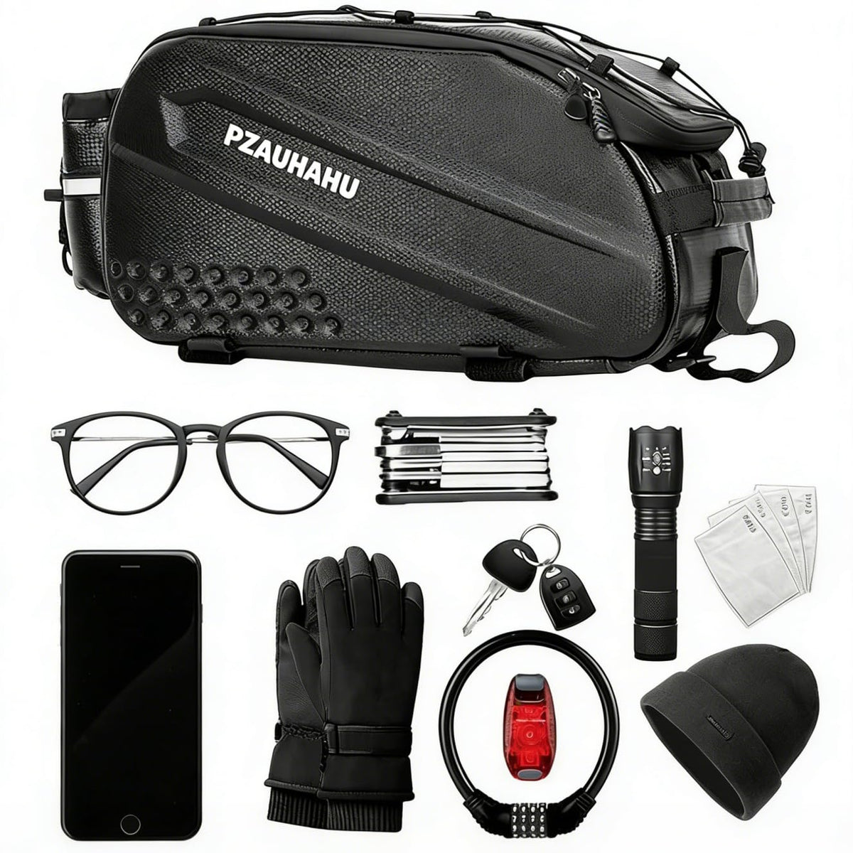 Rzahuahu Waterproof Hard Shell Bike Rack Bicycle Bag Black One Size NEW