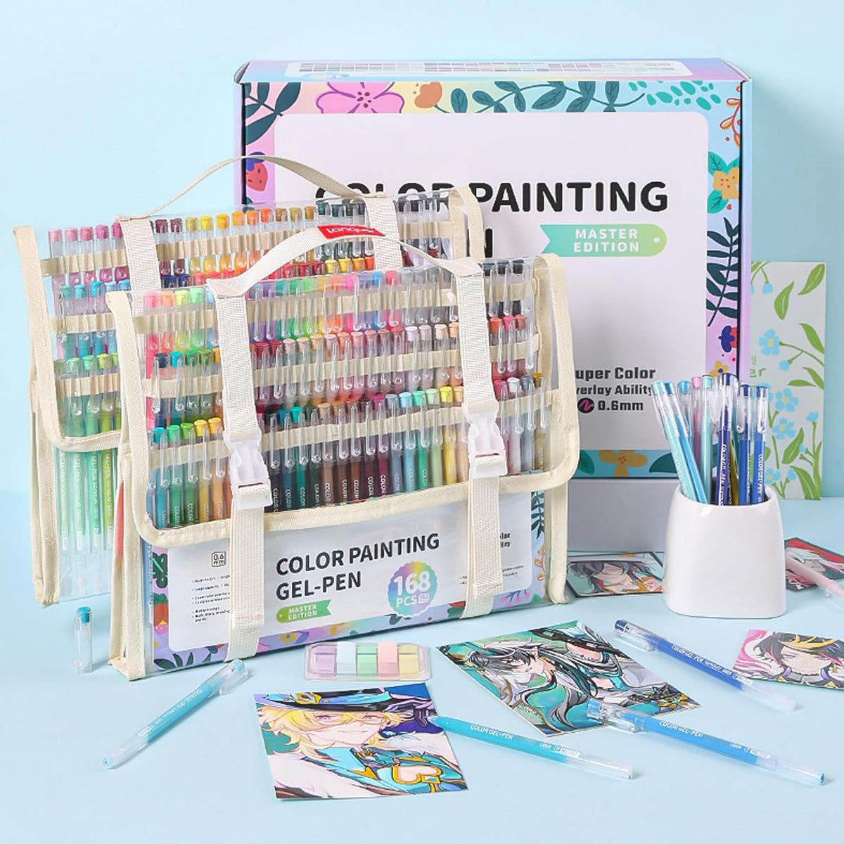 OHLLWERD 168Pc Gel Pens Set Colorful Art Markers for Adult Coloring NEW