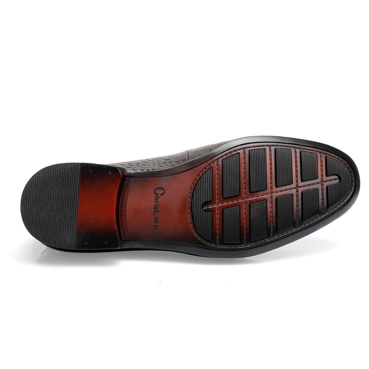 ChrisLOOK Crocodile Pattern Leather Loafer Flats in Coffee Mens US 8.5 DEMO
