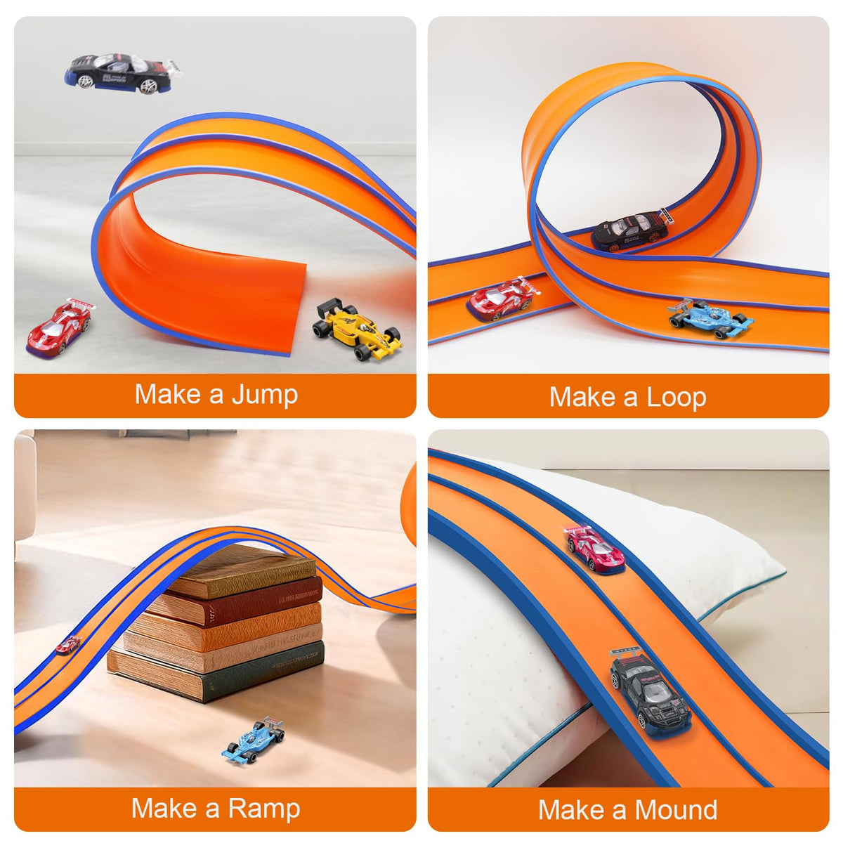 Yiwsnust 15FT Flexible Race Car Track Starter Set Orange Size 15FT Age3+ NEW