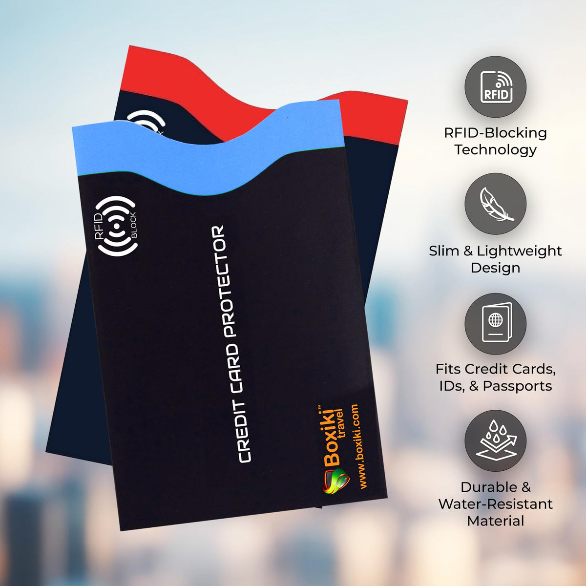 Boxiki Travel RFID Anti Theft Blocking Passport Wallet Assorted Colours NEW