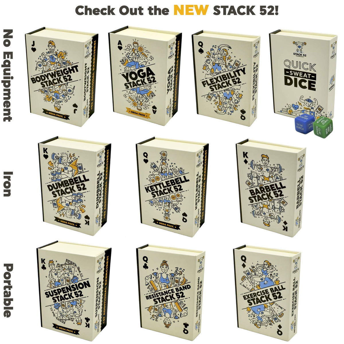 Stack 52 HIIT High Intensity Interval Workout Game Green Fitness Planner NEW