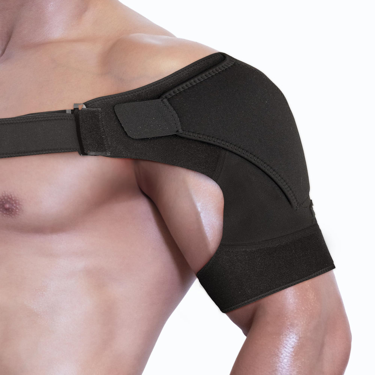 Astorn Adjustable Shoulder Brace Rotator Cuff Support Black Size Large NEW