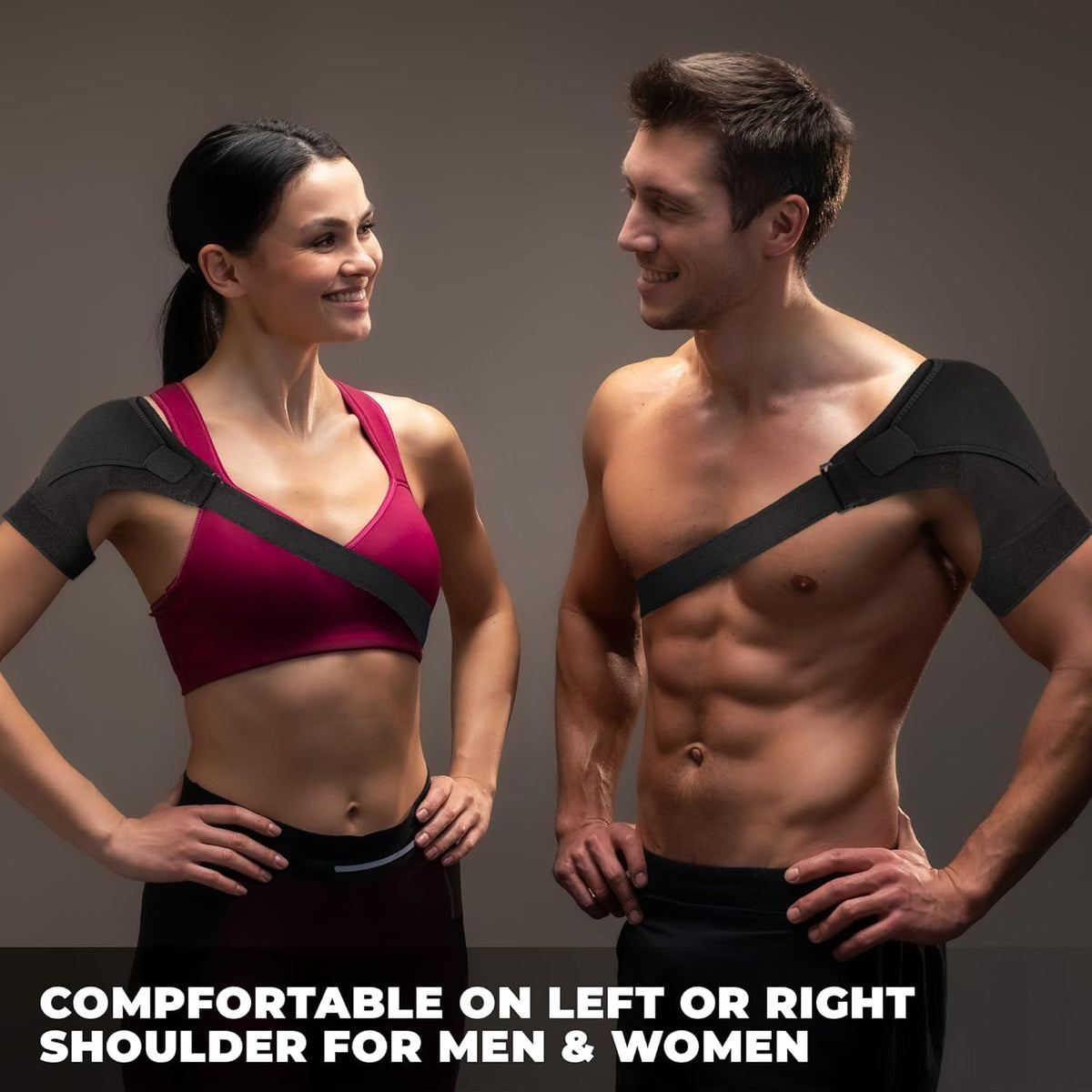 Astorn Adjustable Shoulder Brace Rotator Cuff Support Black Size Large NEW