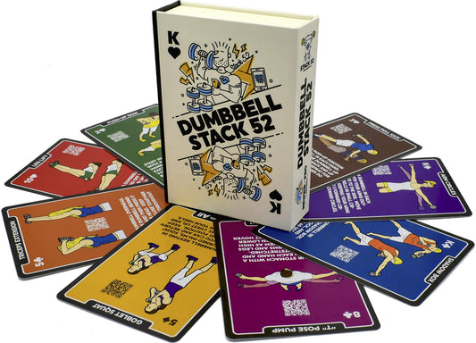 Stack 52 Dumbbells Dumbbell Exercise Card Workout Game 55 Deck Size NEW