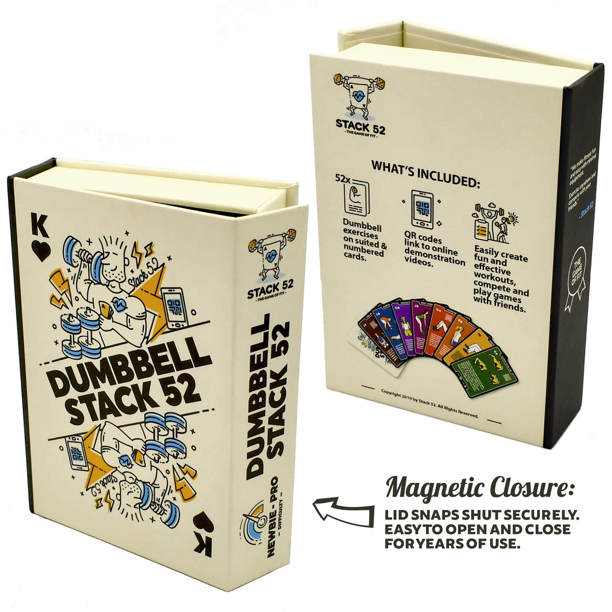 Stack 52 Dumbbells Dumbbell Exercise Card Workout Game 55 Deck Size NEW