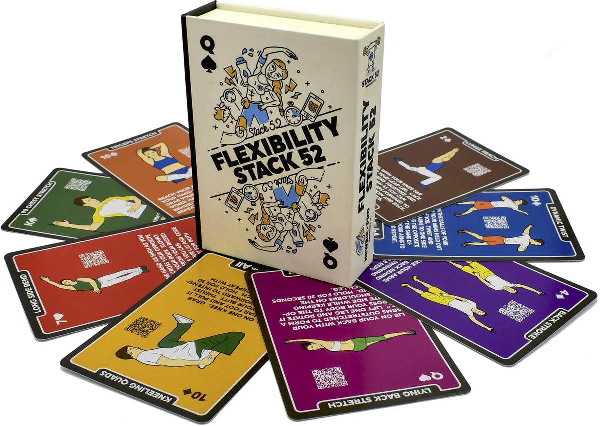 Stack 52 Fitness Planners Large Flexibility Exercise Cards Updated Deck NEW