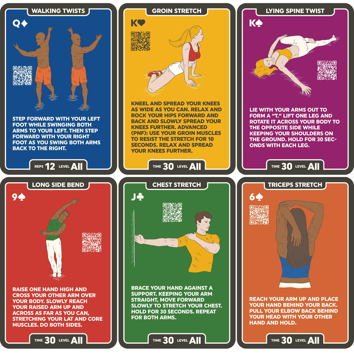 Stack 52 Fitness Planners Large Flexibility Exercise Cards Updated Deck NEW