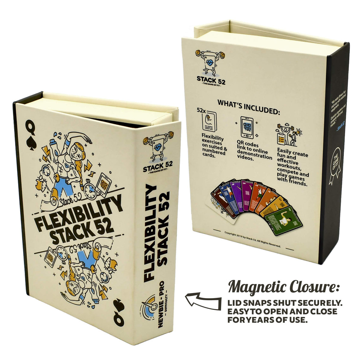 Stack 52 Fitness Planners Large Flexibility Exercise Cards Updated Deck NEW