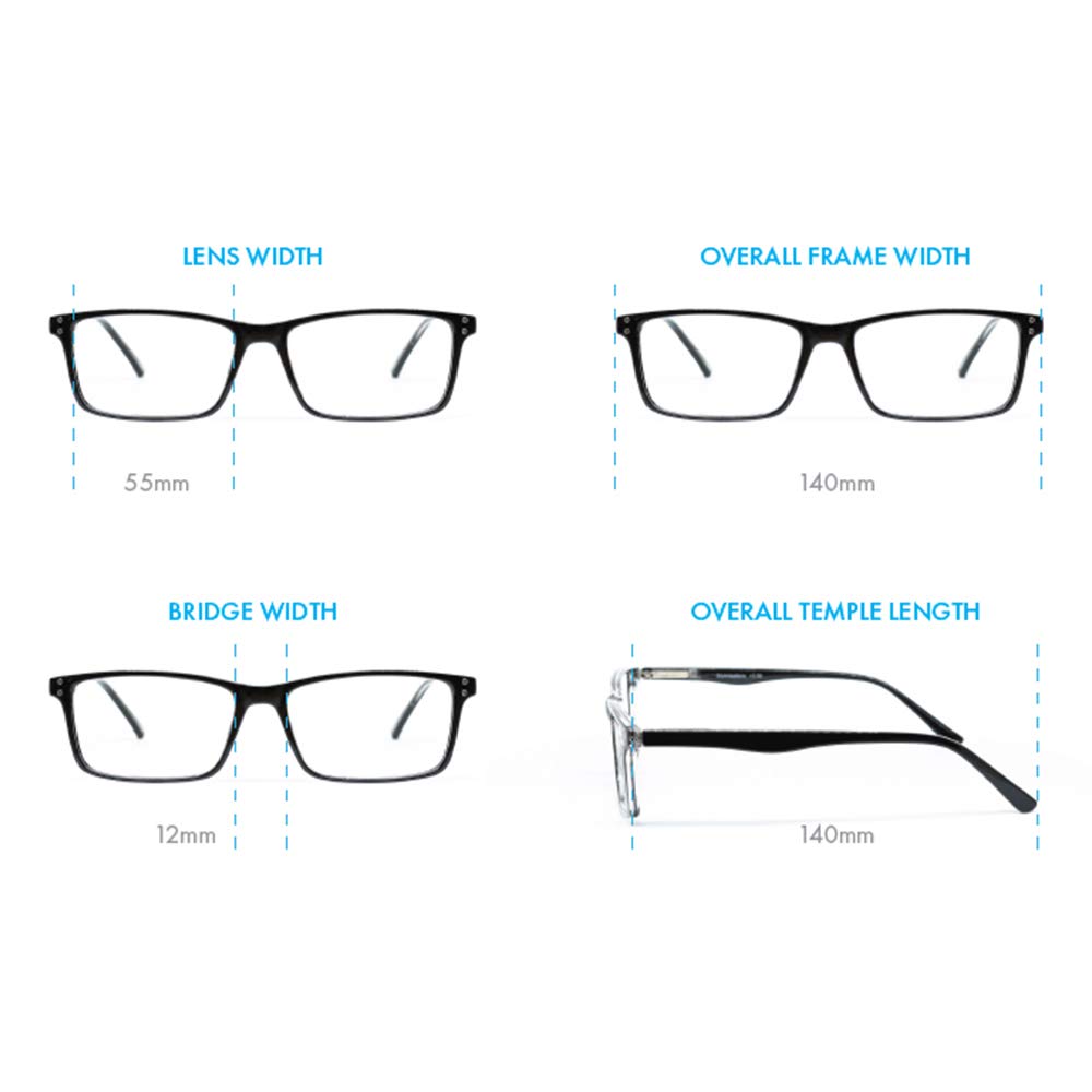 AVATUDE Clifton Clear Blue Light Blocking Glasses Strength 3.00 Eyewear NEW