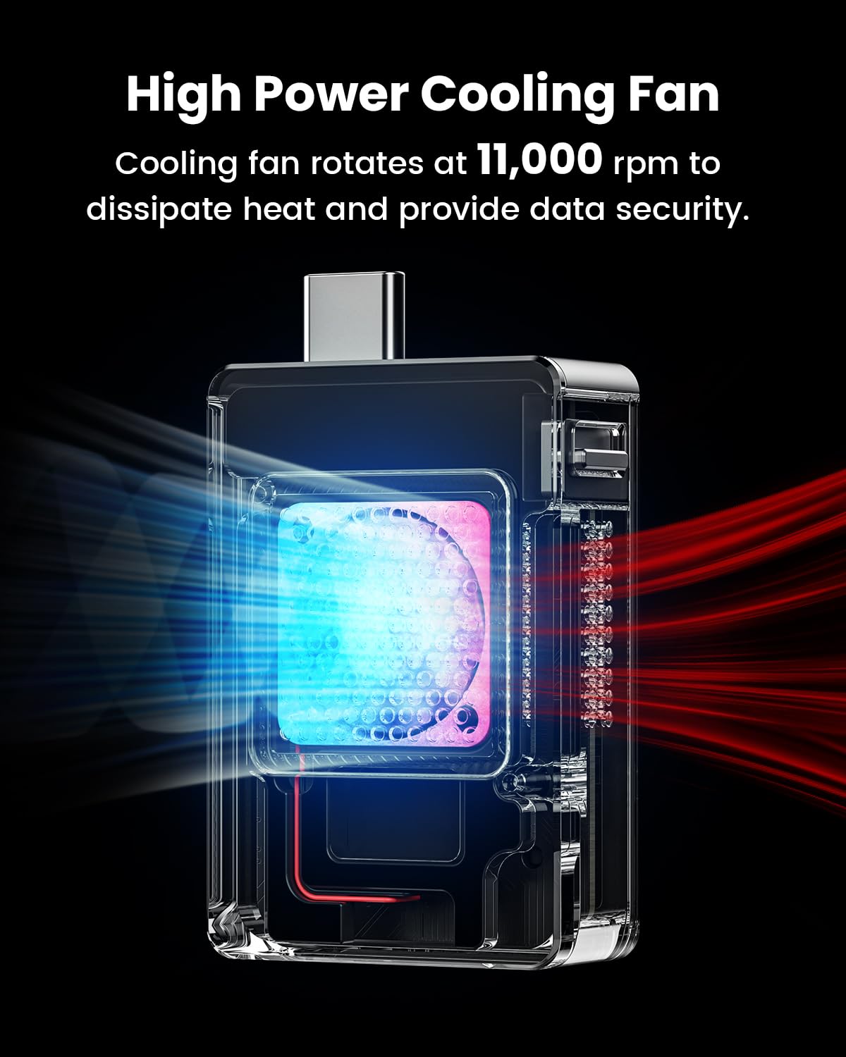 Sharge Disk Enclosures M.2 NVMe SSD Enclosure Active Cooling - Yellow DEMO