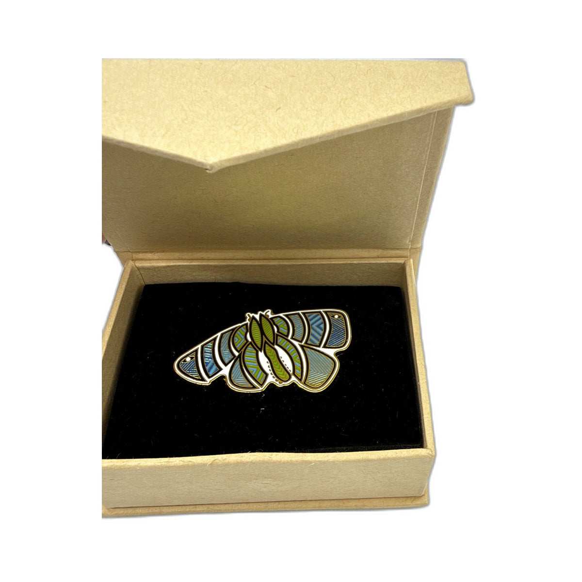 Mick Harding Ngarga Warendj Dancing Wombat Enamel Pin Blue Bogong Moth
