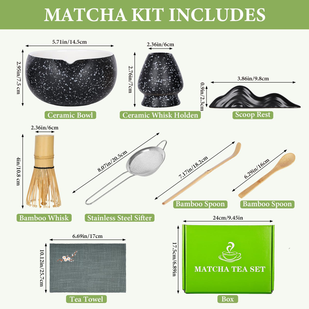 Lopjibar Black Tea Sets Traditional Matcha Ceremony Gift Kit Tea Set NEW